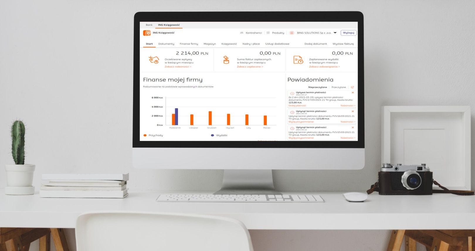 ING Księgowość dashboard