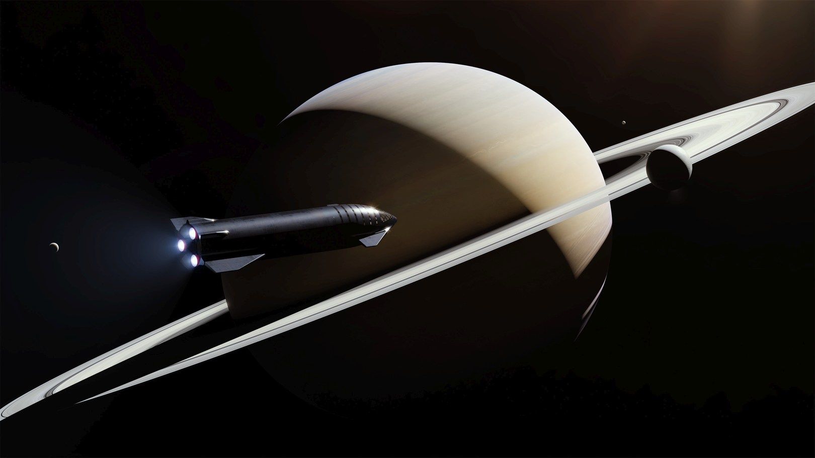 Starship na orbicie Saturna
