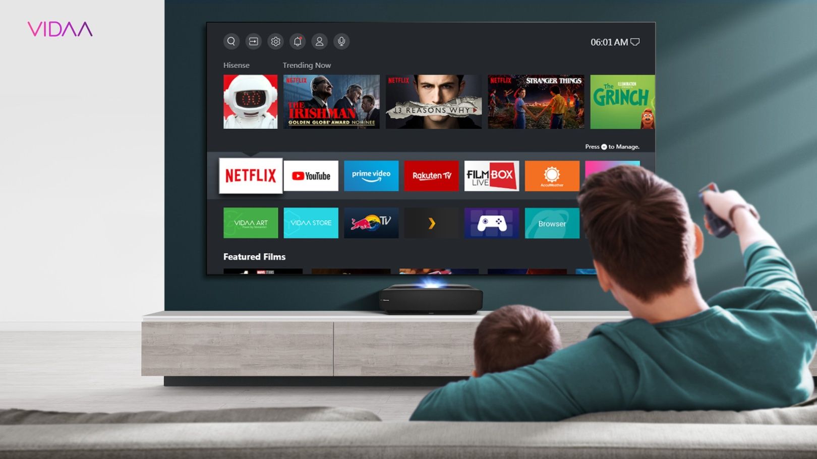 Hisense Laser TV platforma VIDAA