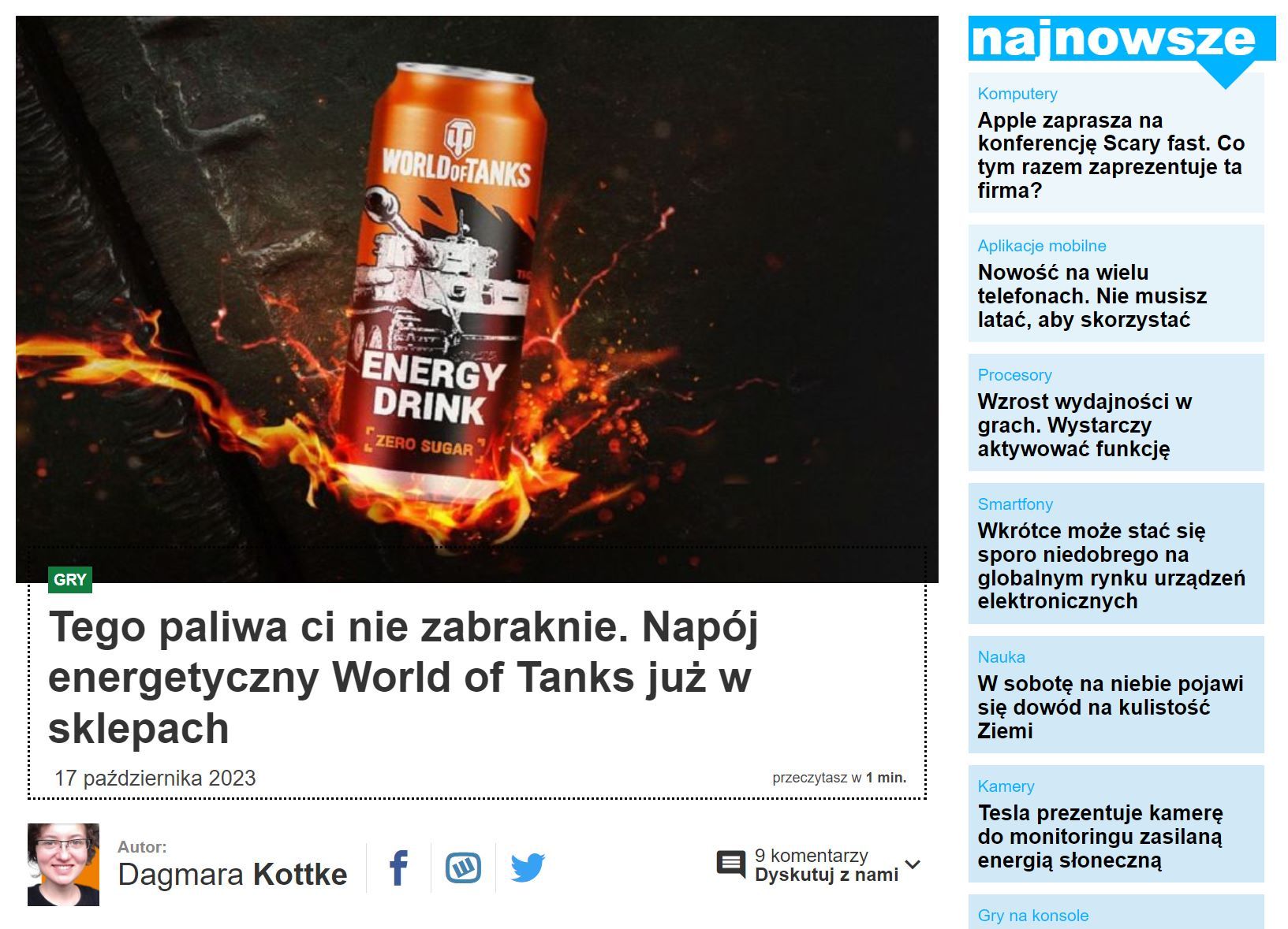 Napój World of Tanks