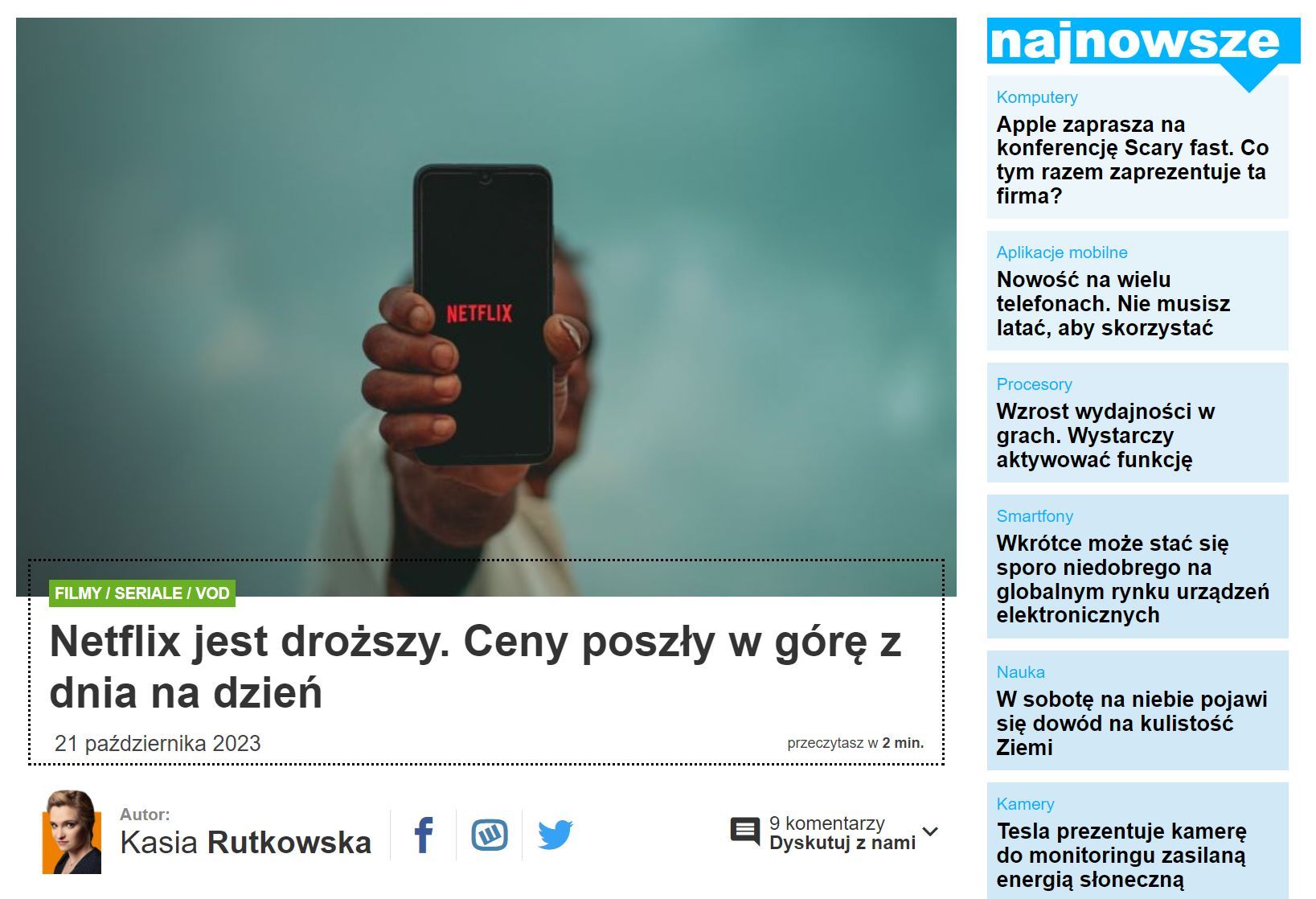 Netflix drożeje