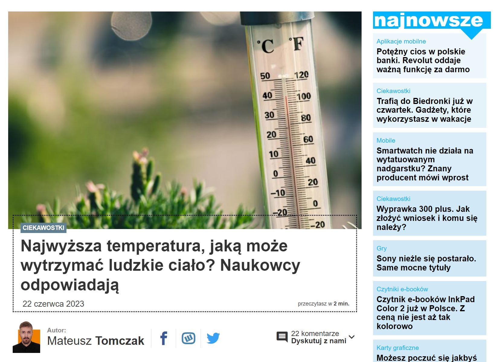 Najwyższa temperatura dla człowieka