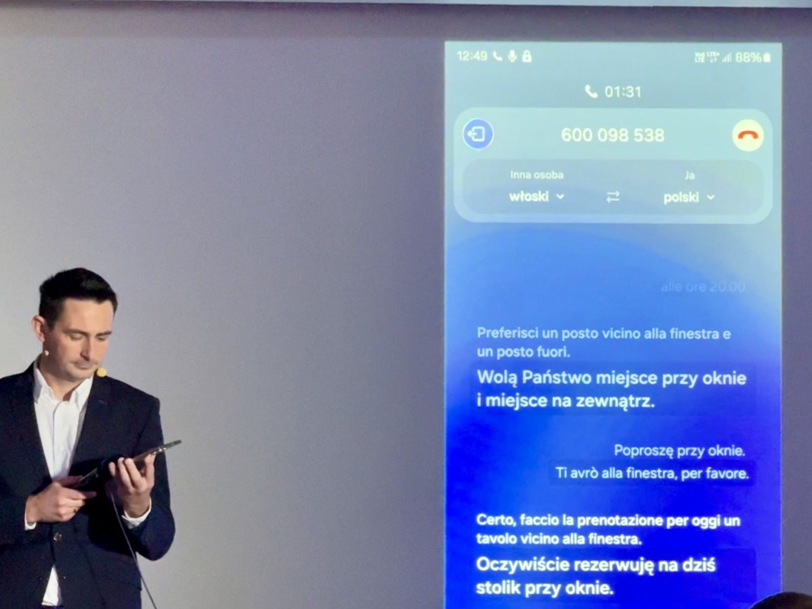 Samsung Galaxy S24: tłumacz rozmów
