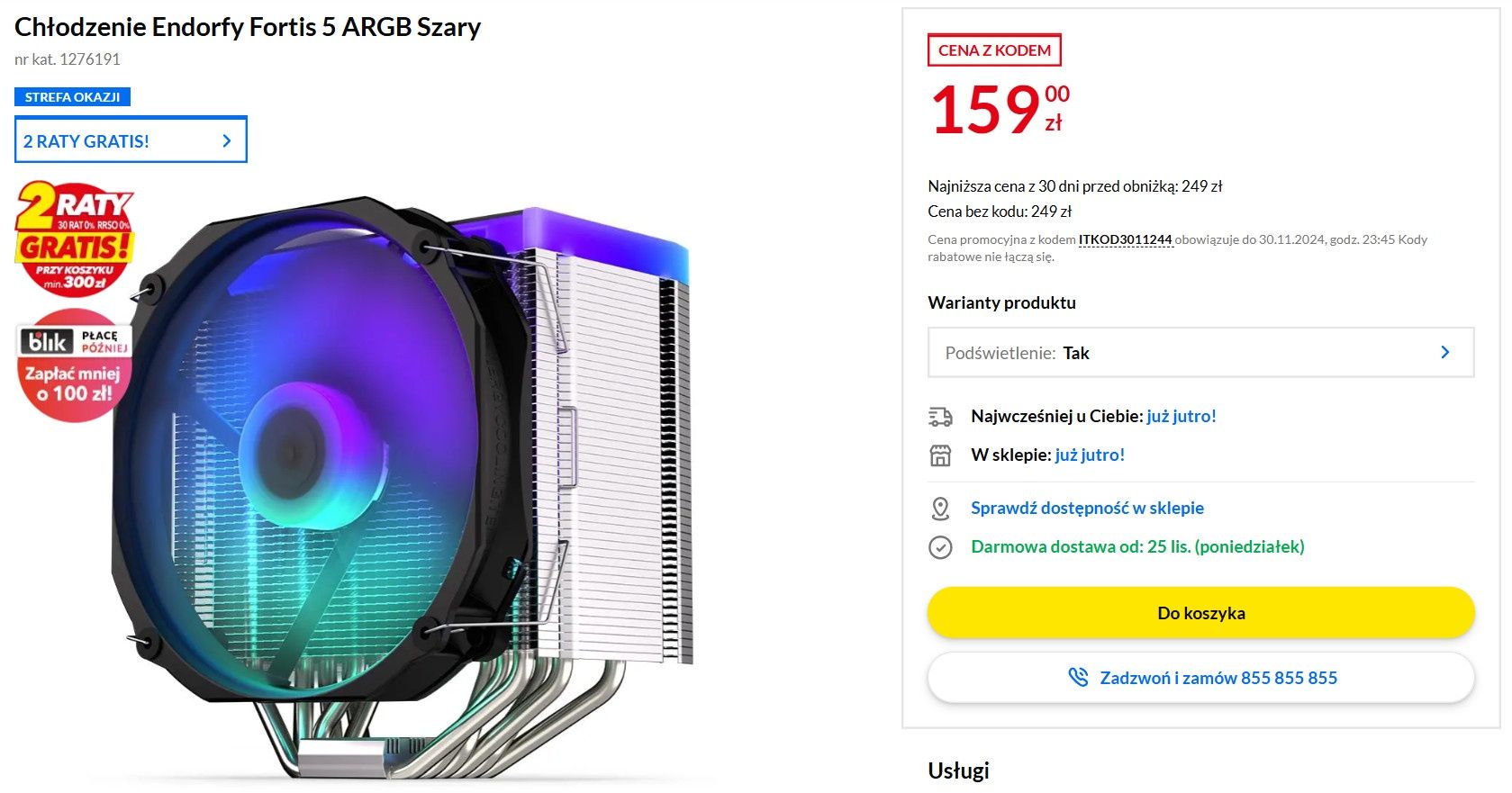 Endorfy Fortis 5 ARGB - promocja RTV Euro AGD