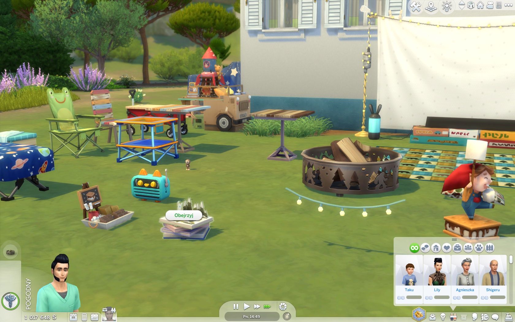 The Sims 4: Mali obozowicze - ekran do puszczania filmów na ogrodzie