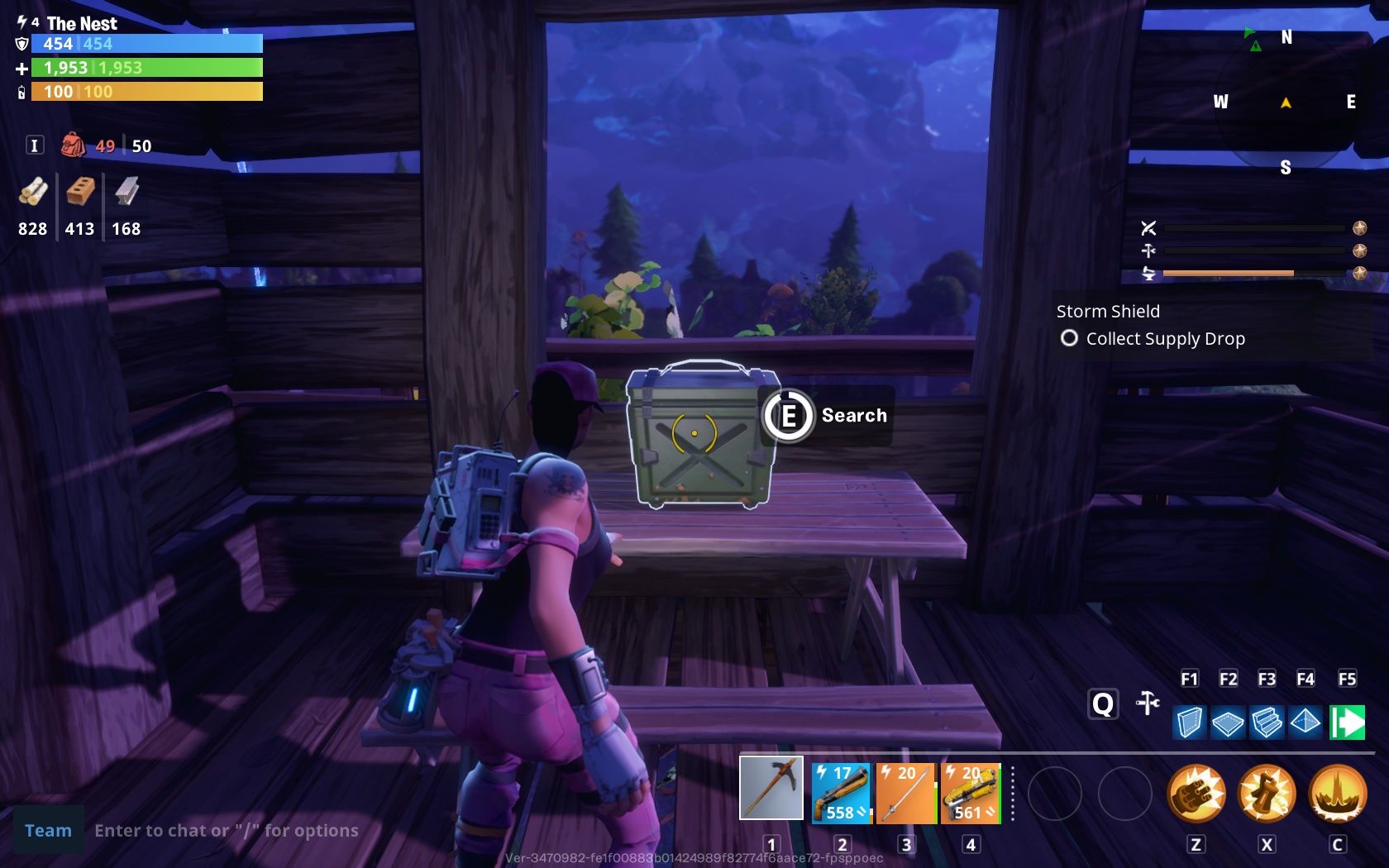 Fortnite - przeszukiwanie paczki