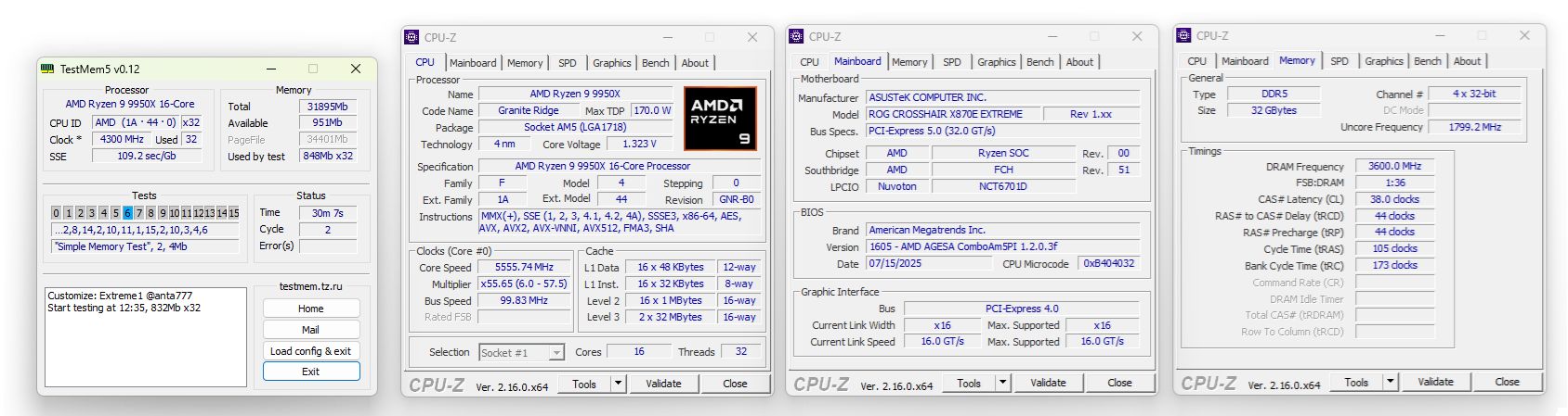 ASUS ROG Crosshair X870E Extreme - pamięć DDR5-7200