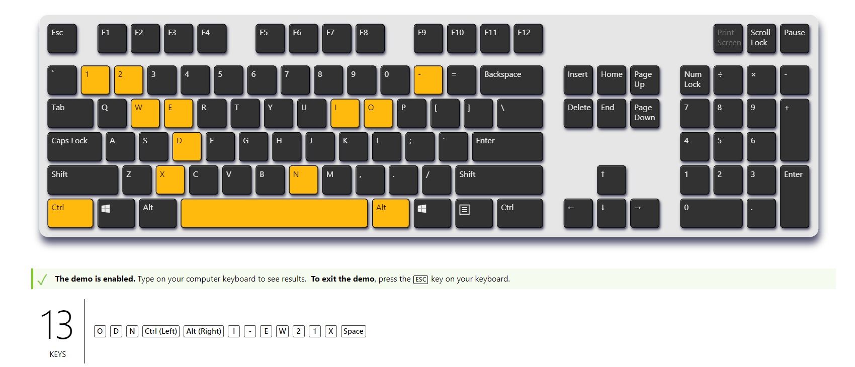 Corsair K70 Core - test na n-key rollover