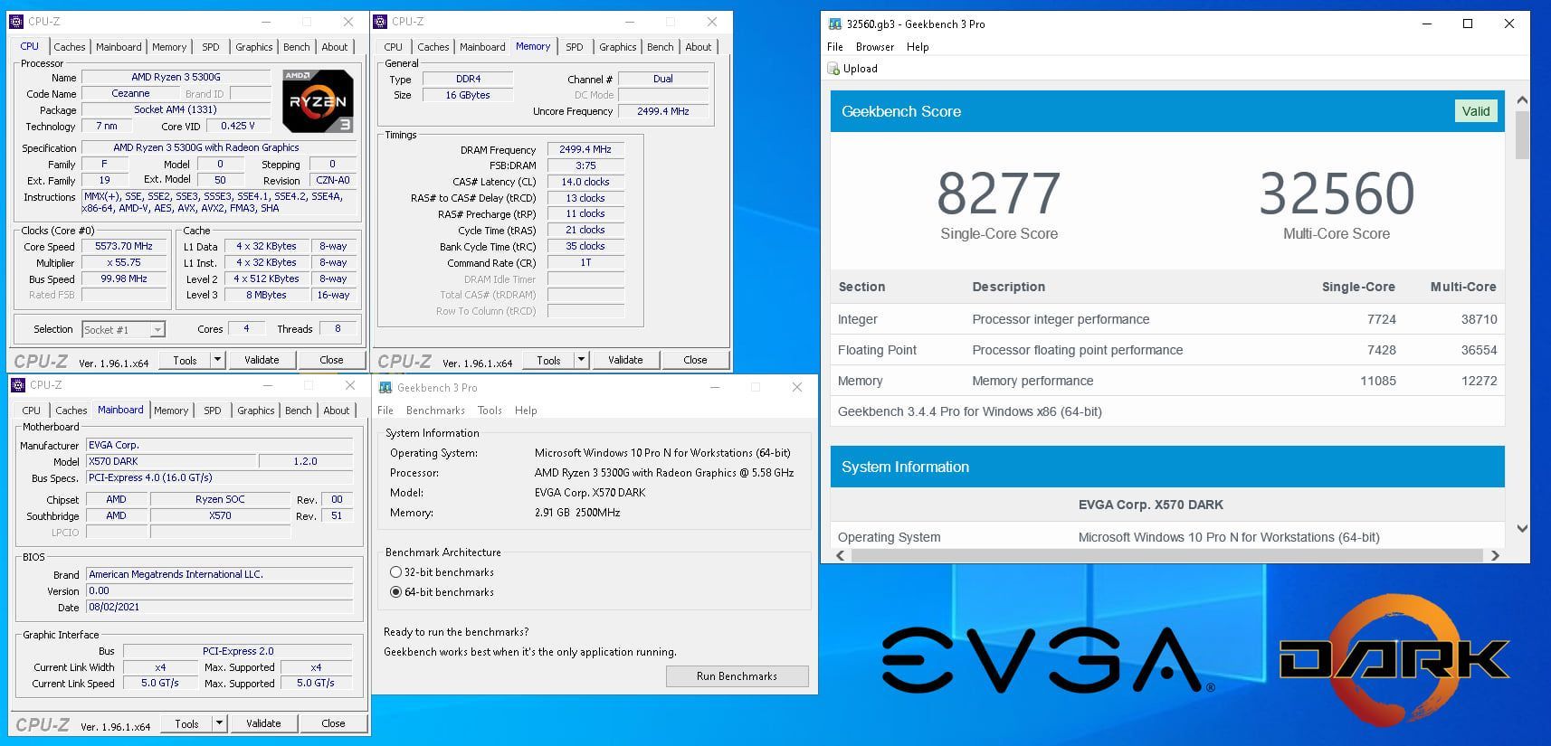 EVGA X570 DARK - podkręcanie AMD Ryzen 3 5300G