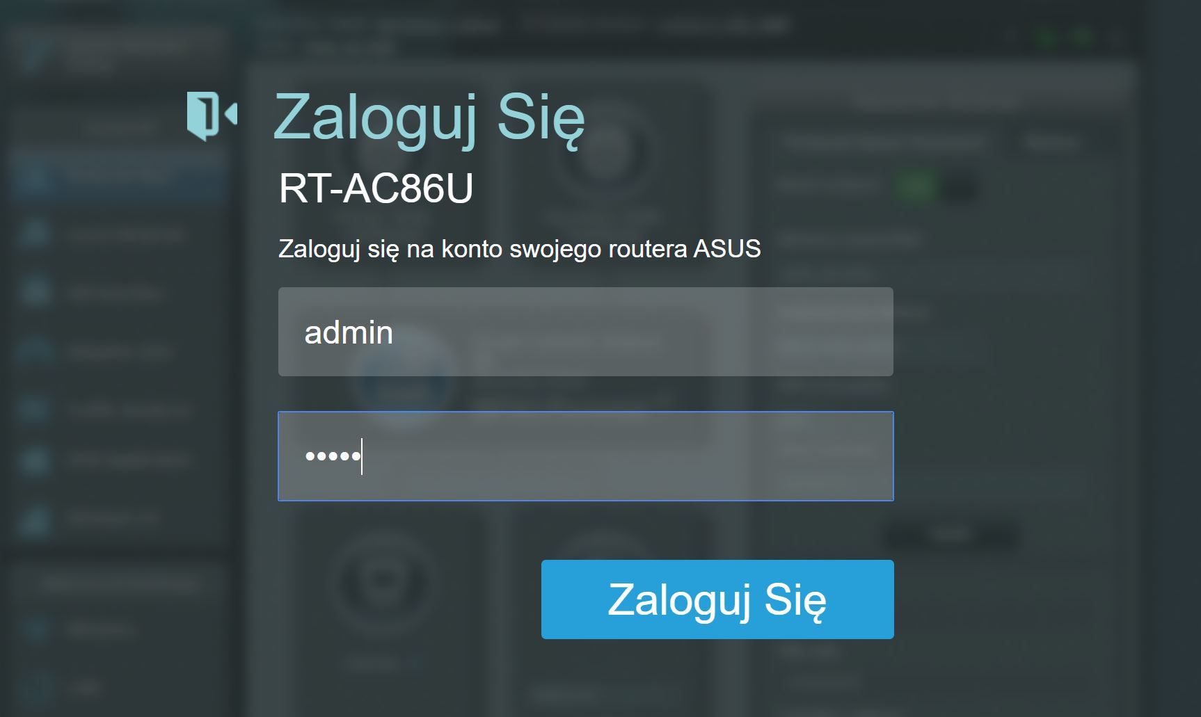 Logowanie na router