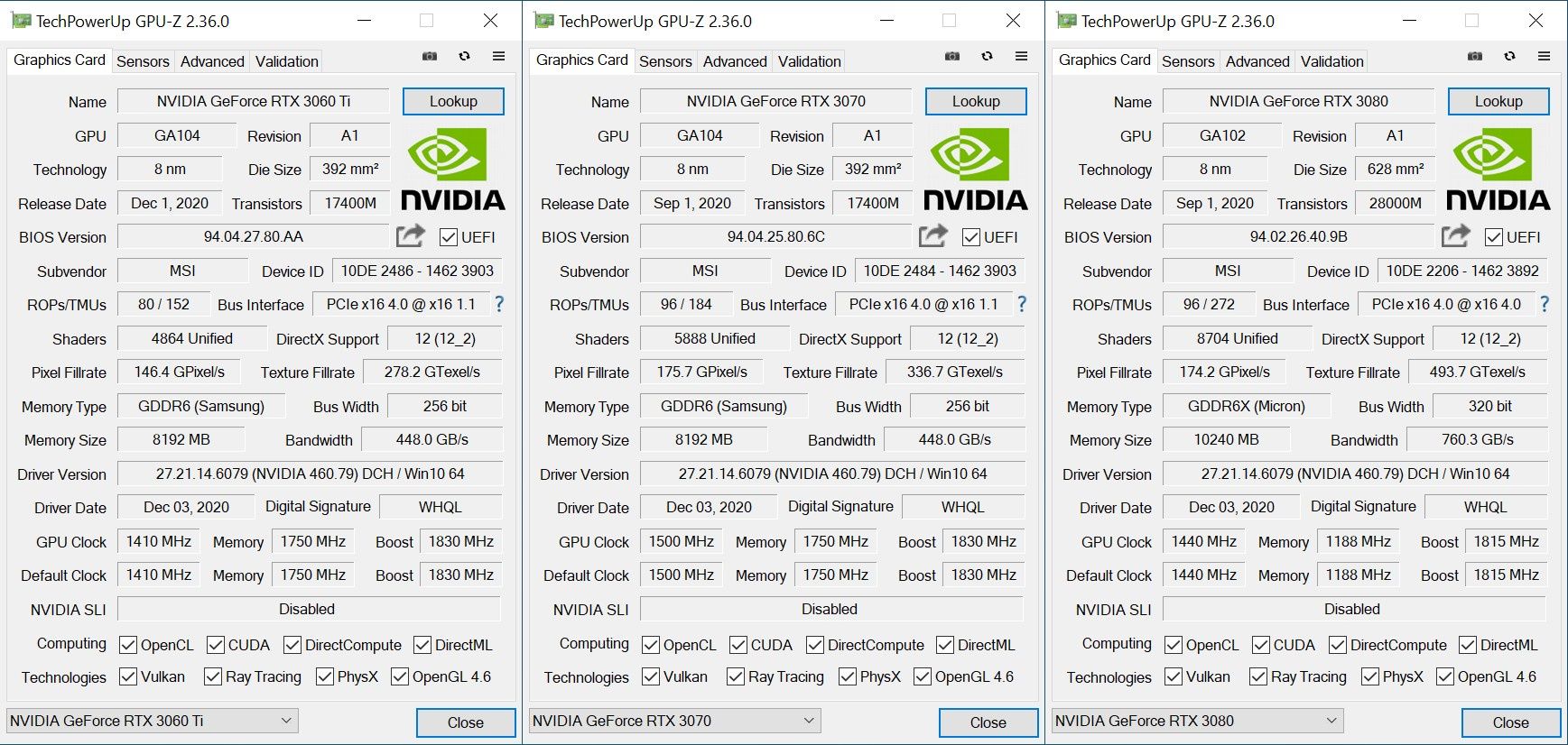 MSI GeForce RTX Gaming X Trio - GPUZ