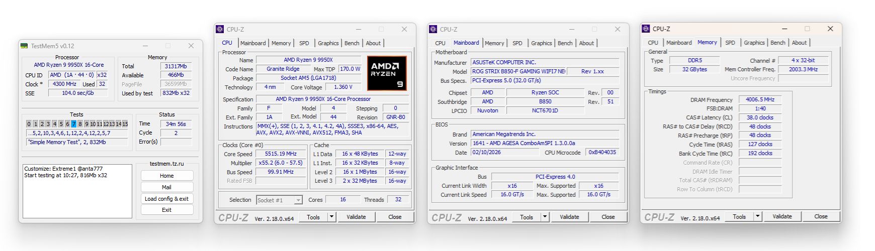 ASUS ROG Strix B850-F Gaming WIFI7 NEO