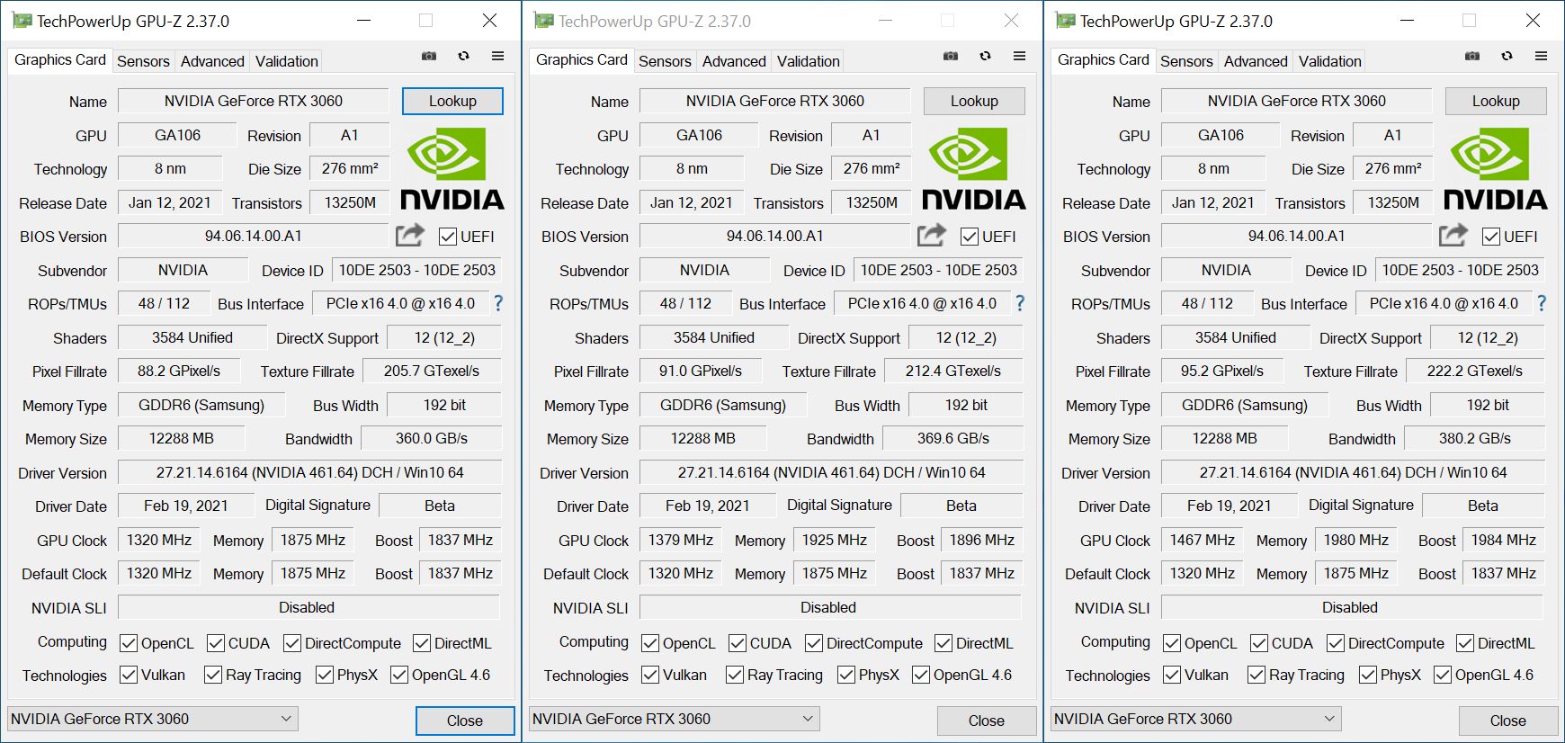 GeForce RTX 3060 - GPU-Z