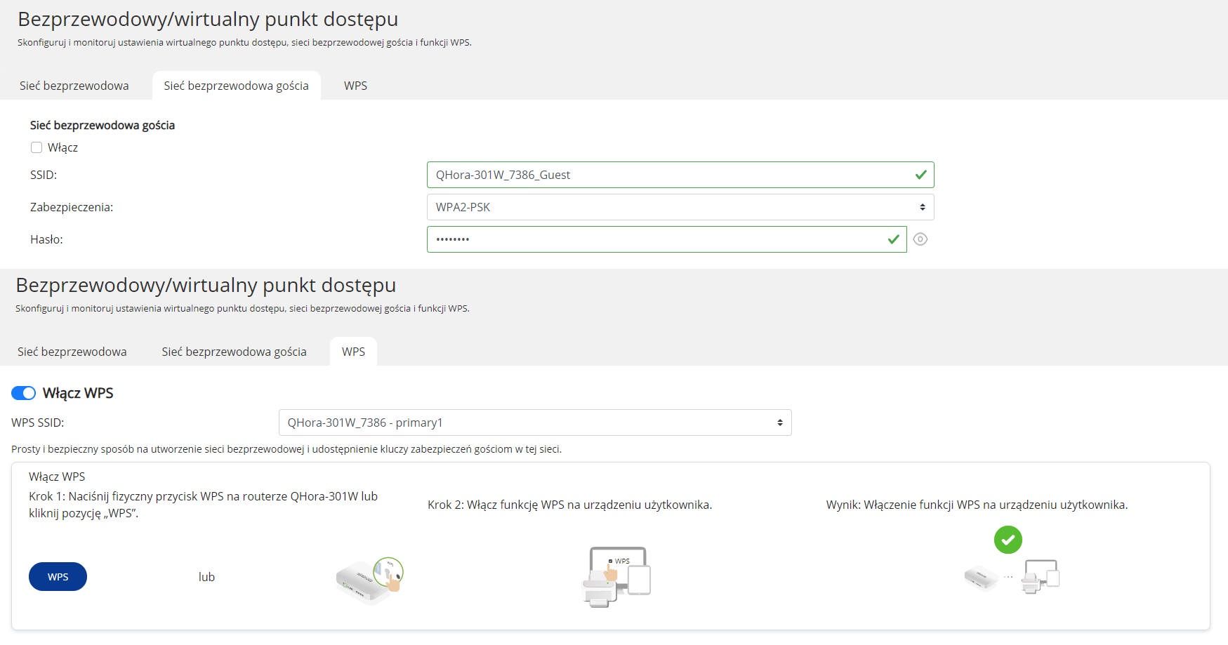 QNAP QHora-301W -  Dodatkowe ustawienia Wi-Fi