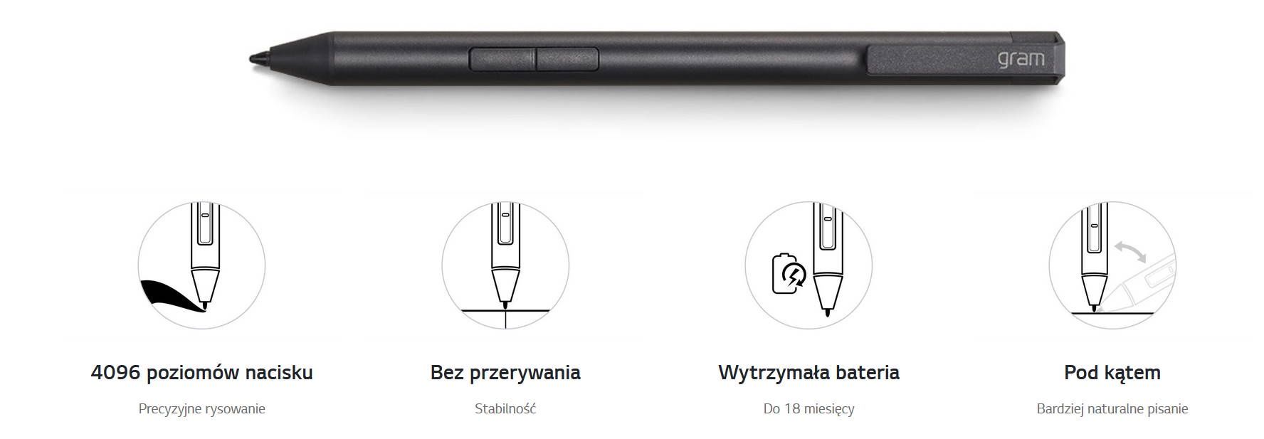 LG gram 2w1 - rysik w zestawie