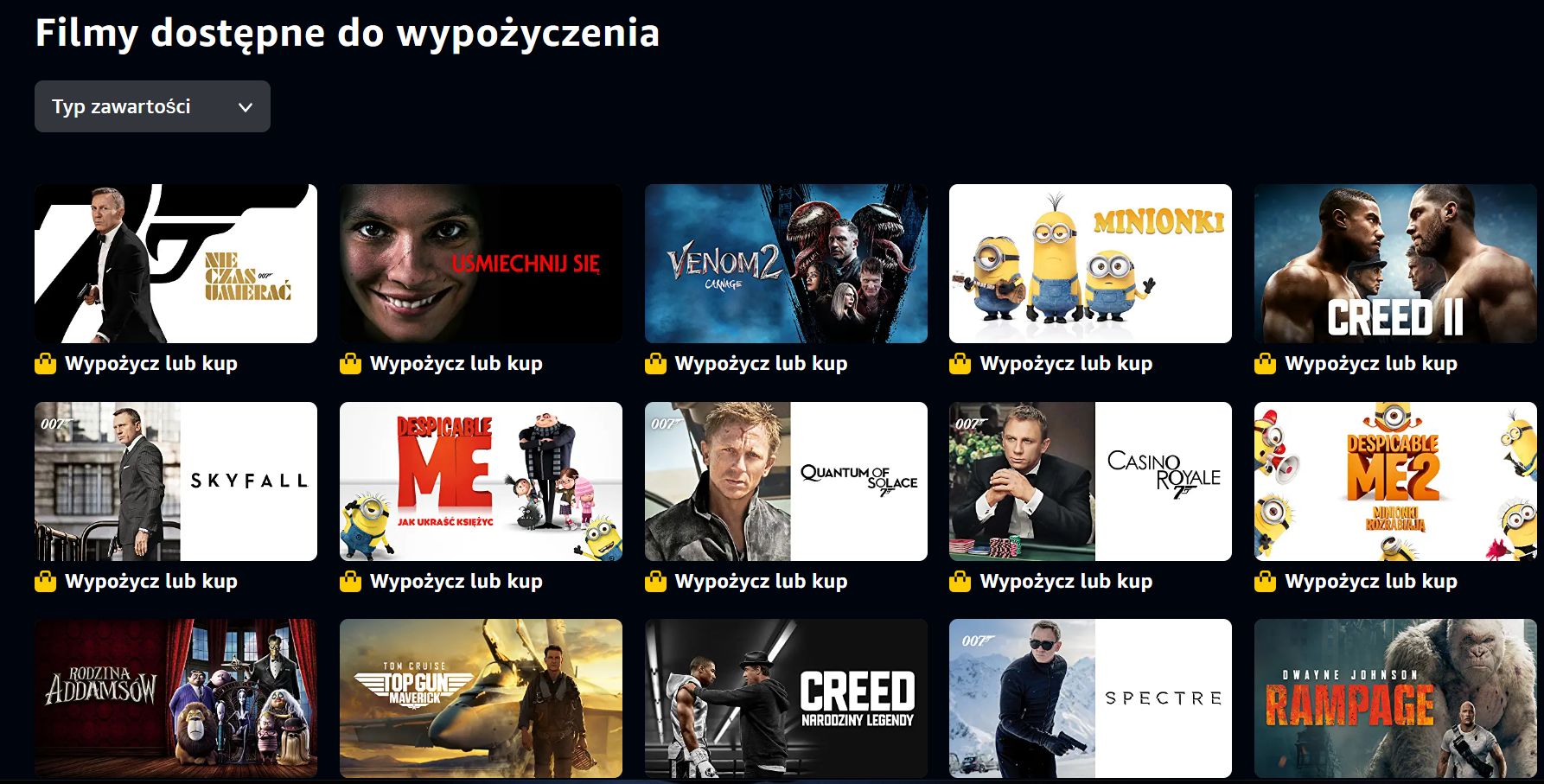 Amazon Prime Video wypożyczalnia