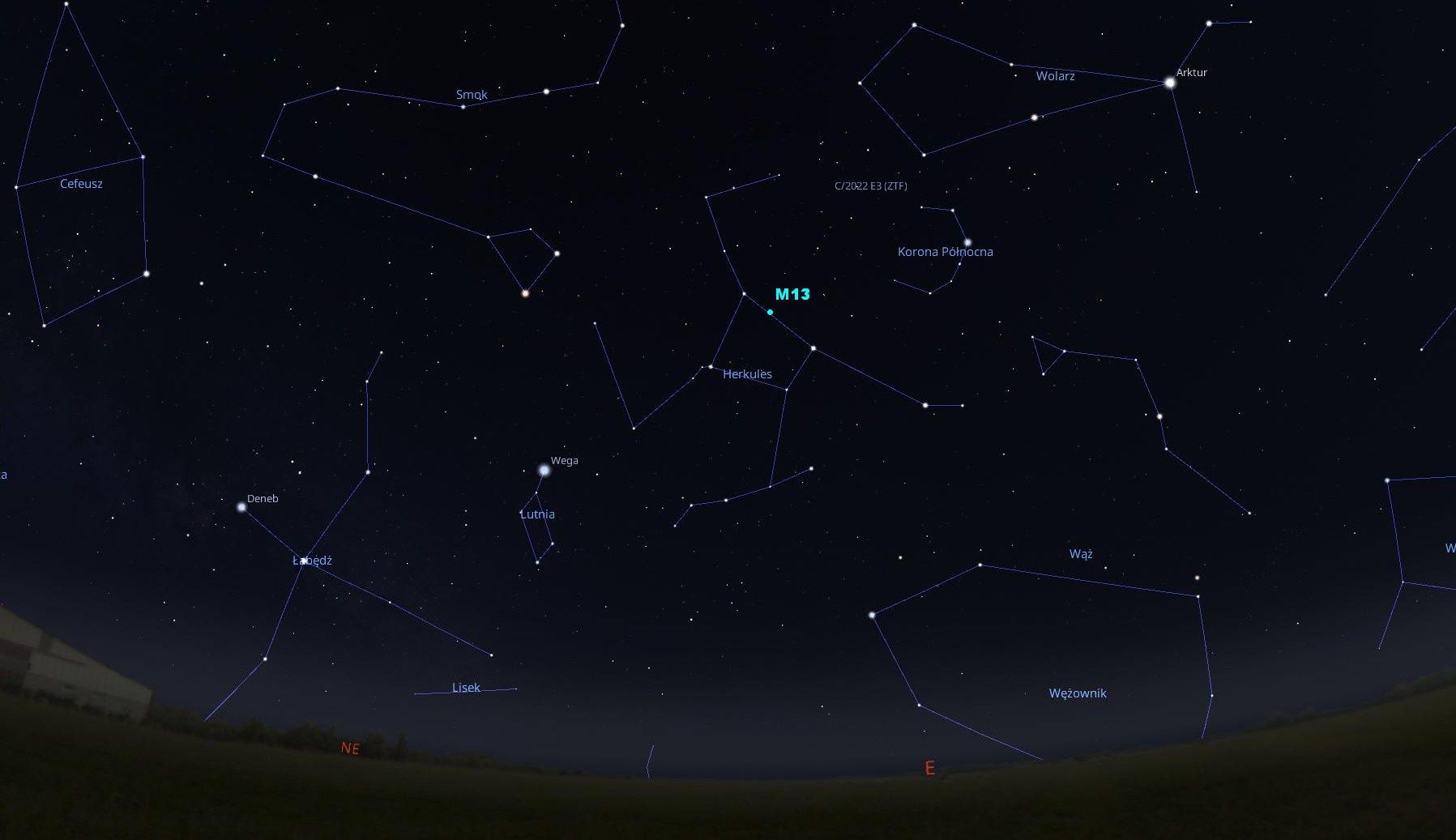 Messier 13 na niebie