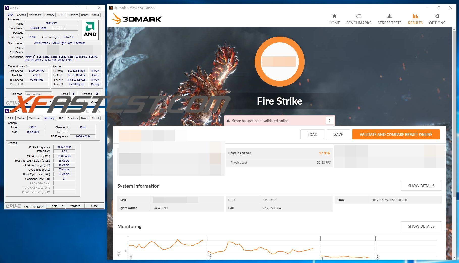 AMD Ryzen 7 1700X - wydajność 3DMark FireStrike