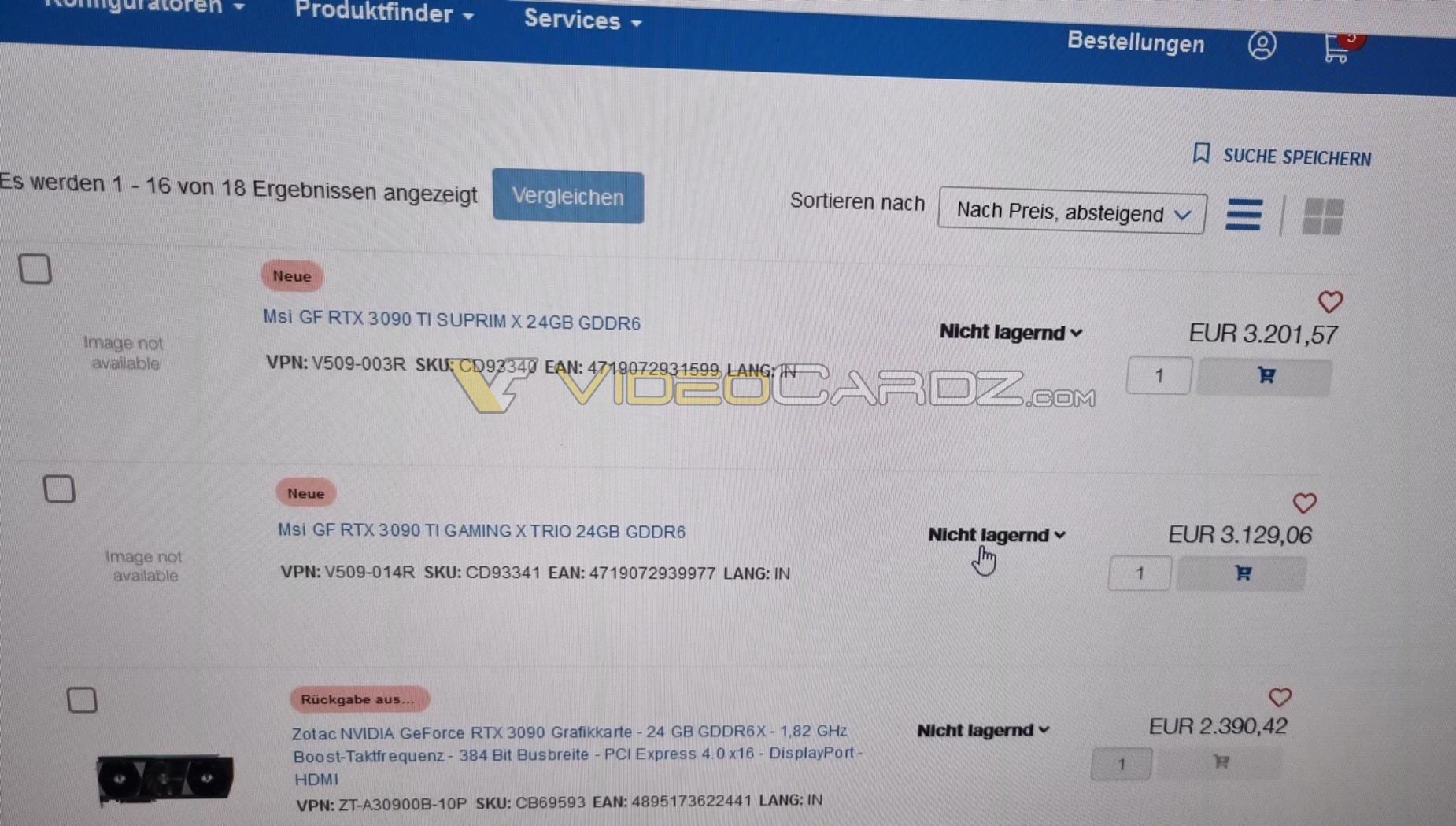 MSI GeForce RTX 3090 Ti Suprim X 24G - oferty przedsprzedaży karty graficznej