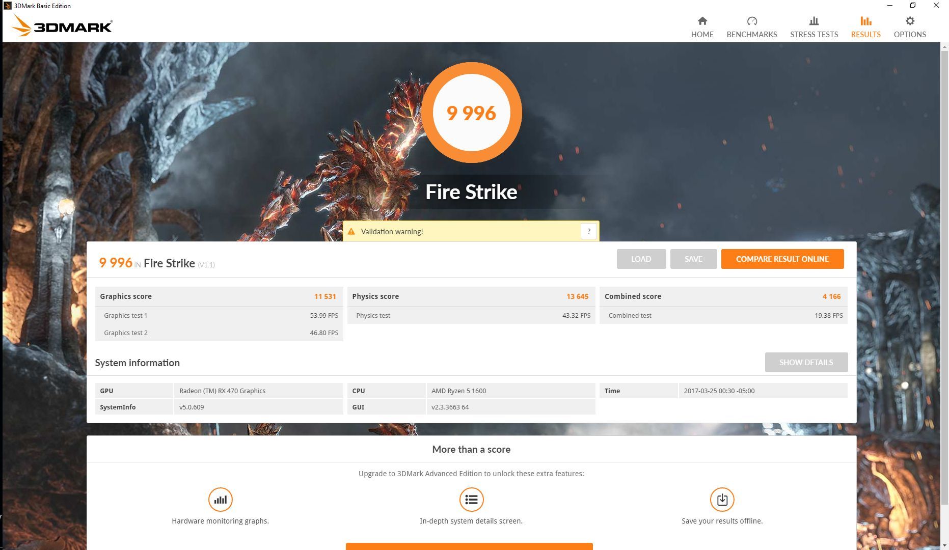 AMD Ryzen 5 1600 - 3DMark Fire Strike