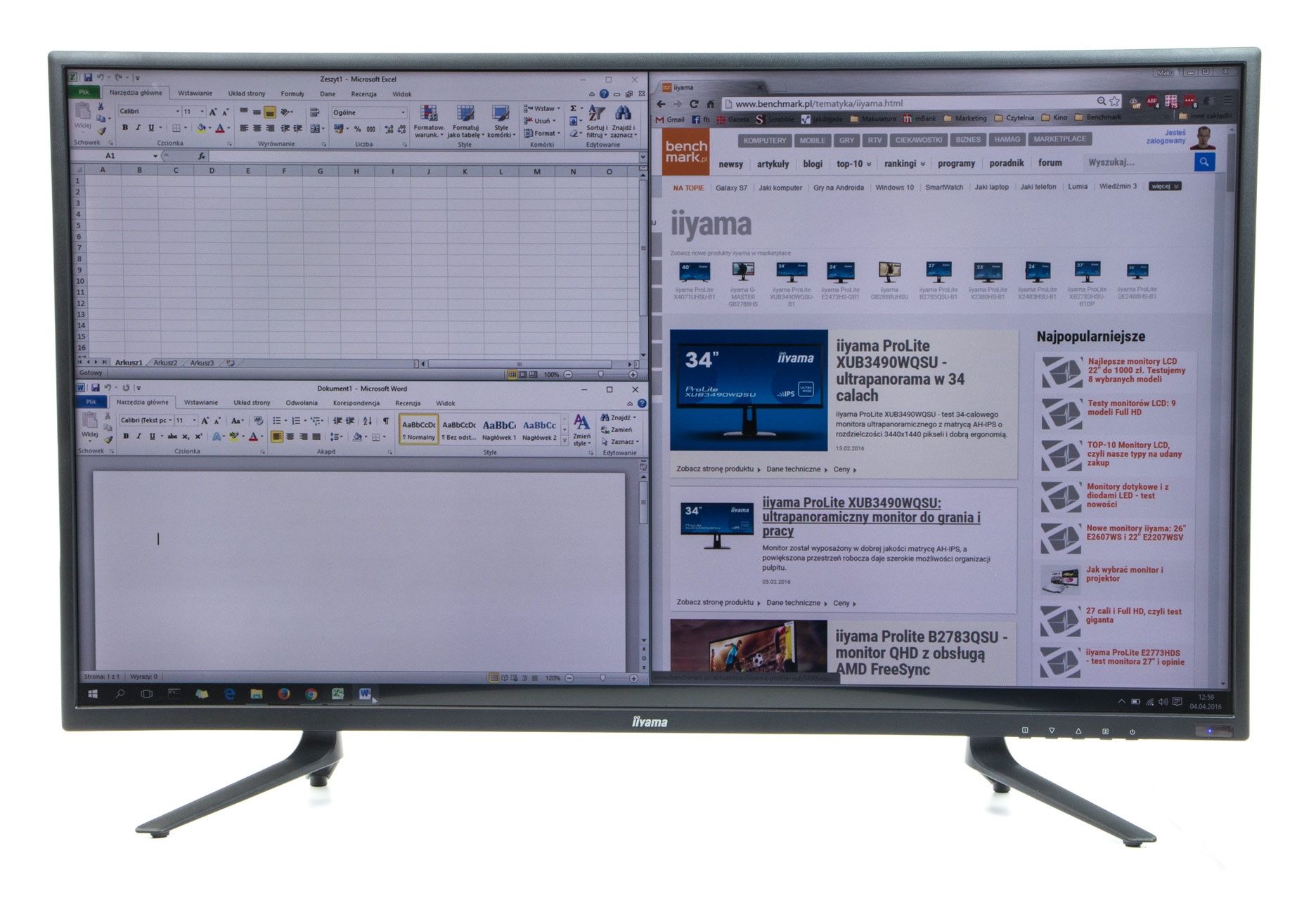 iiyama ProLite X4071UHSU-B1 podzielony ekran