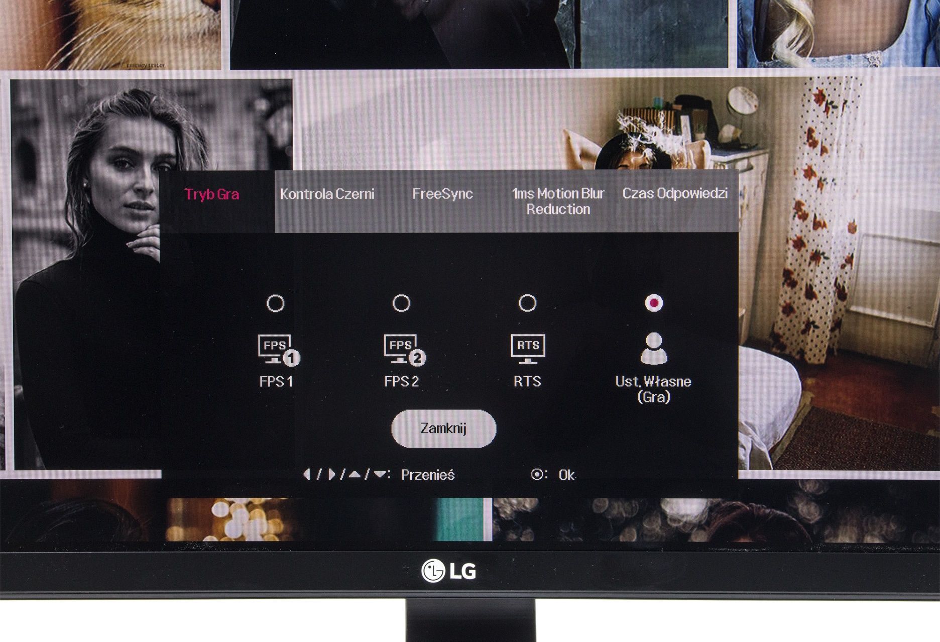 LG 34UC79G menu tryb gry