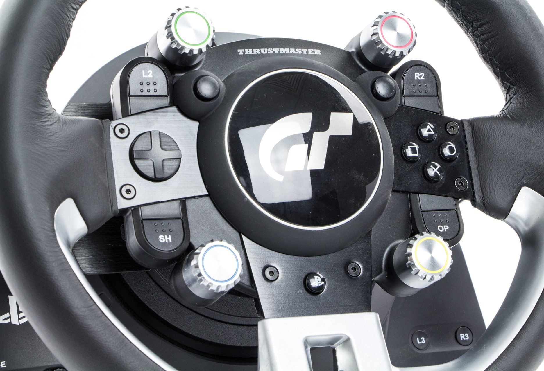 Thrustmaster T-GT - przeszycia i przyciski kierownicy