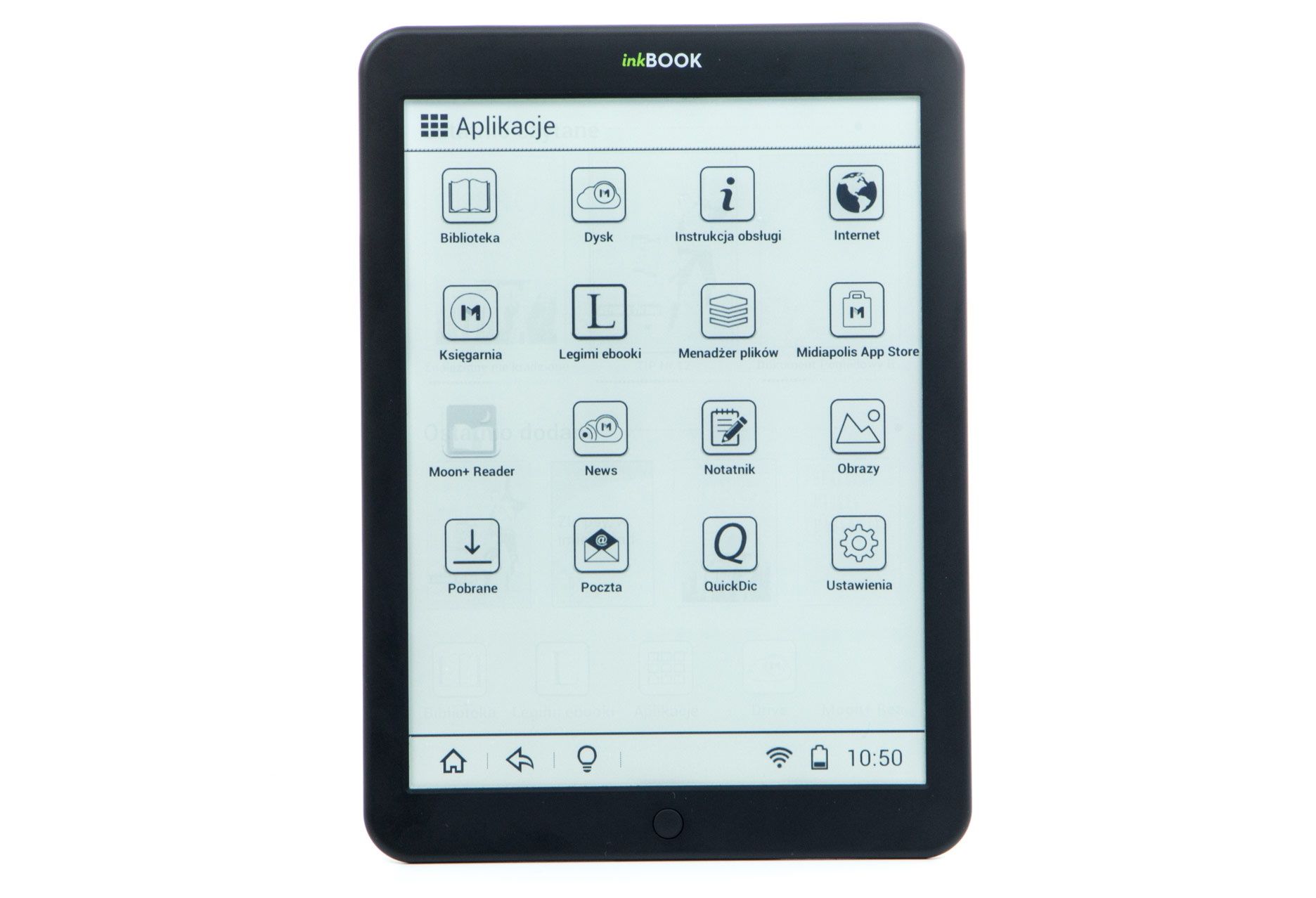 inkbook 8 menu aplikacji