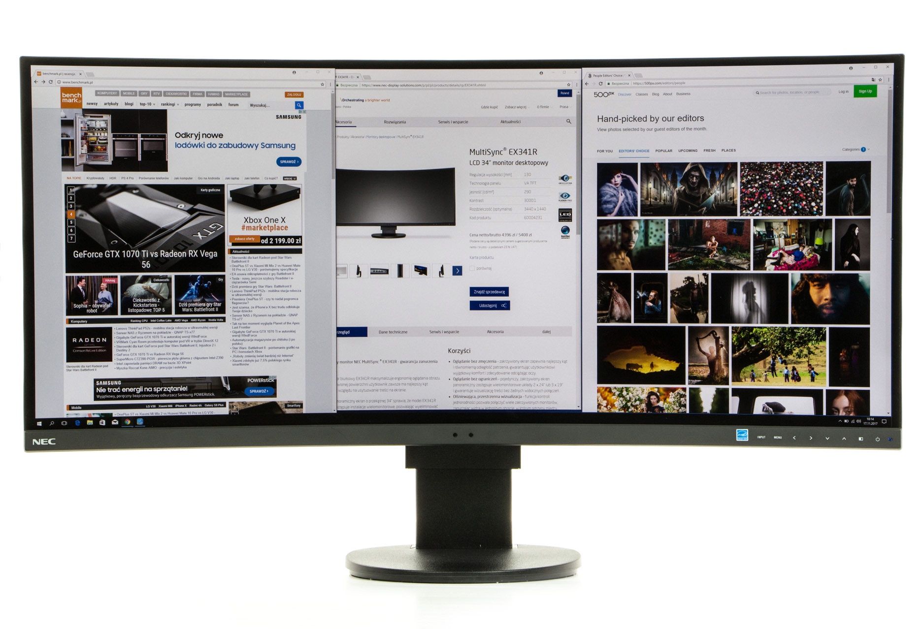 NEC MultiSync EX341R podzielony ekran