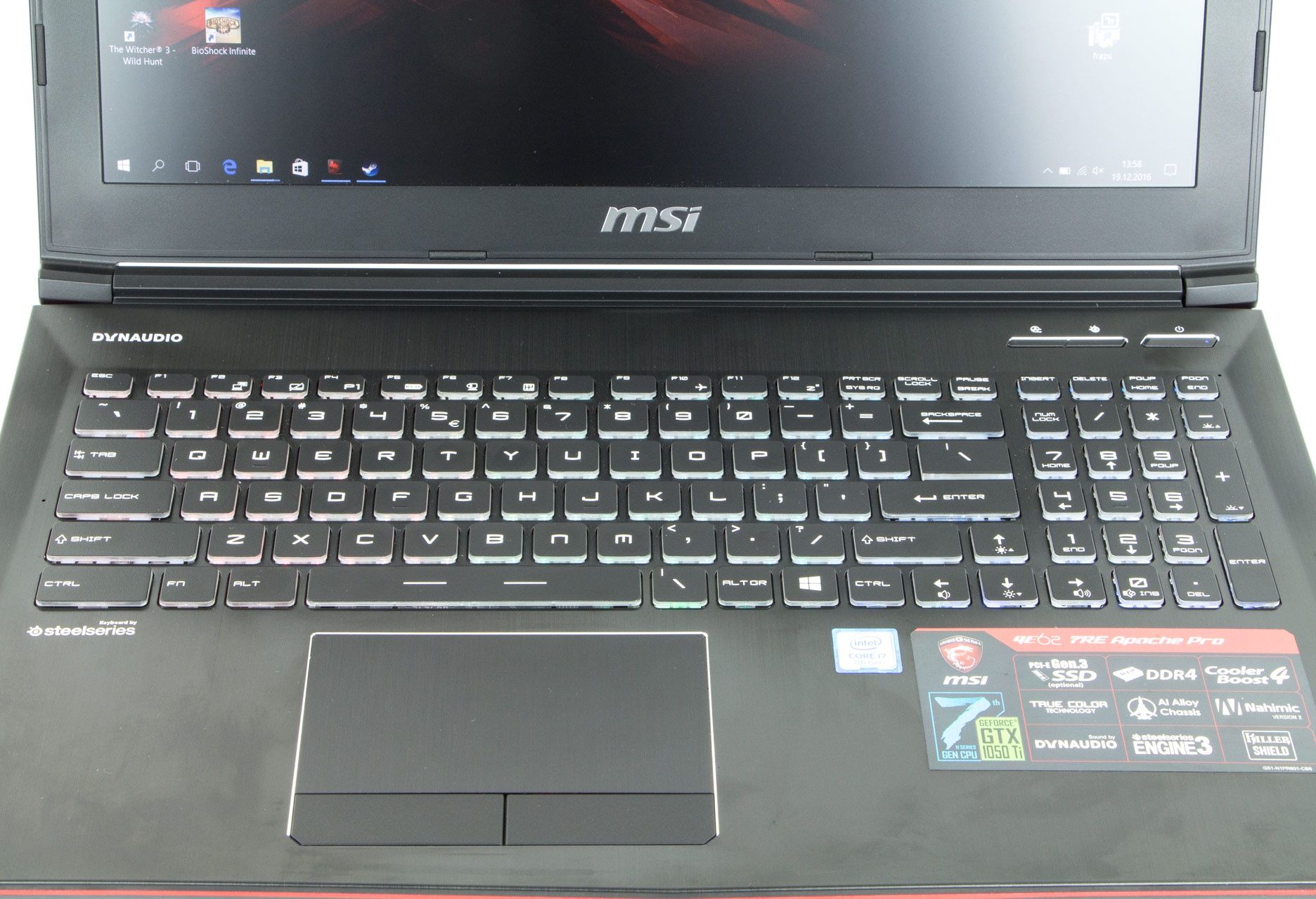 MSI GE62 7RE Apache Pro klawiatura