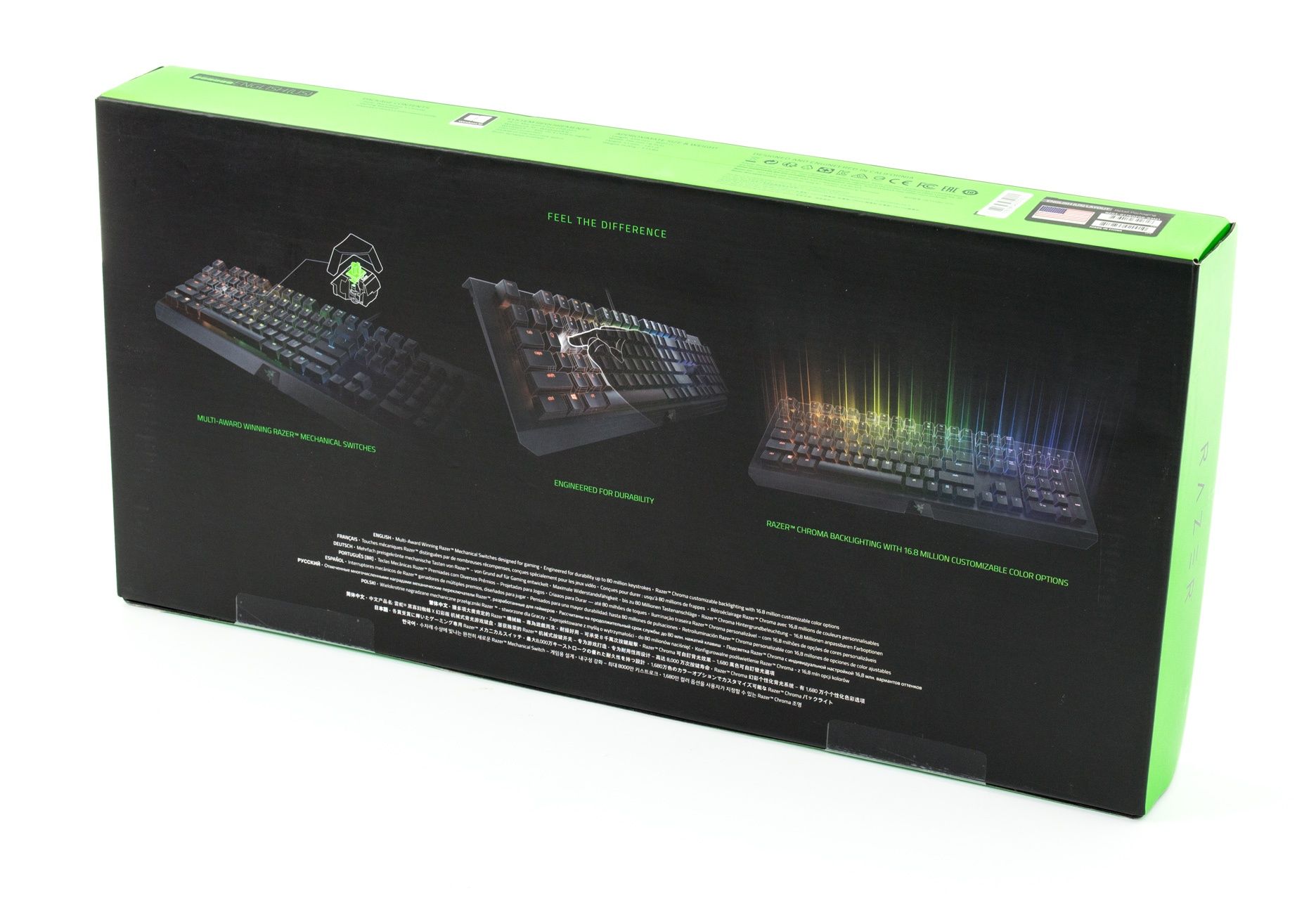 Razer BlackWidow X Chroma - tył pudełka