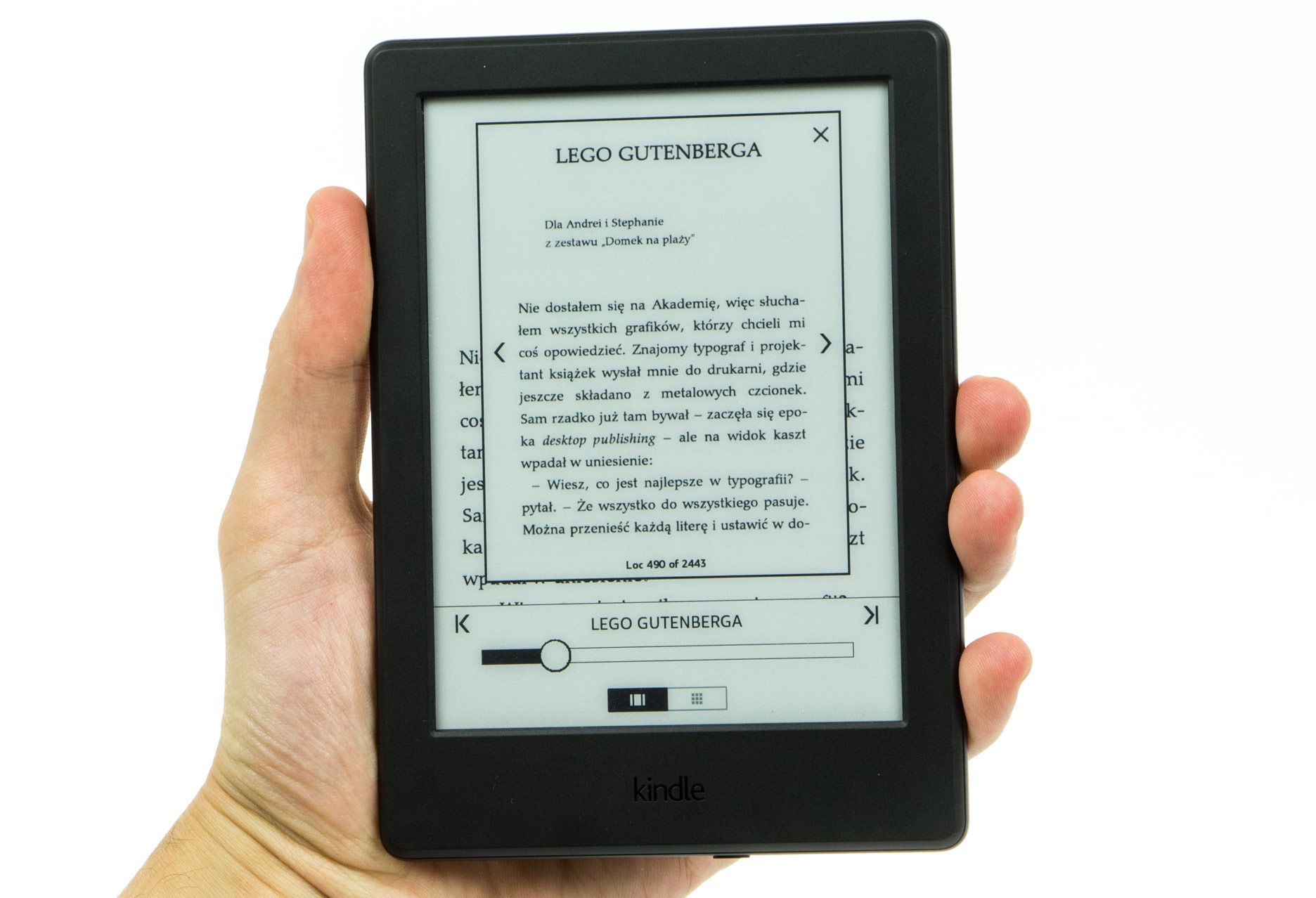 Kindle 8 zmiana stron