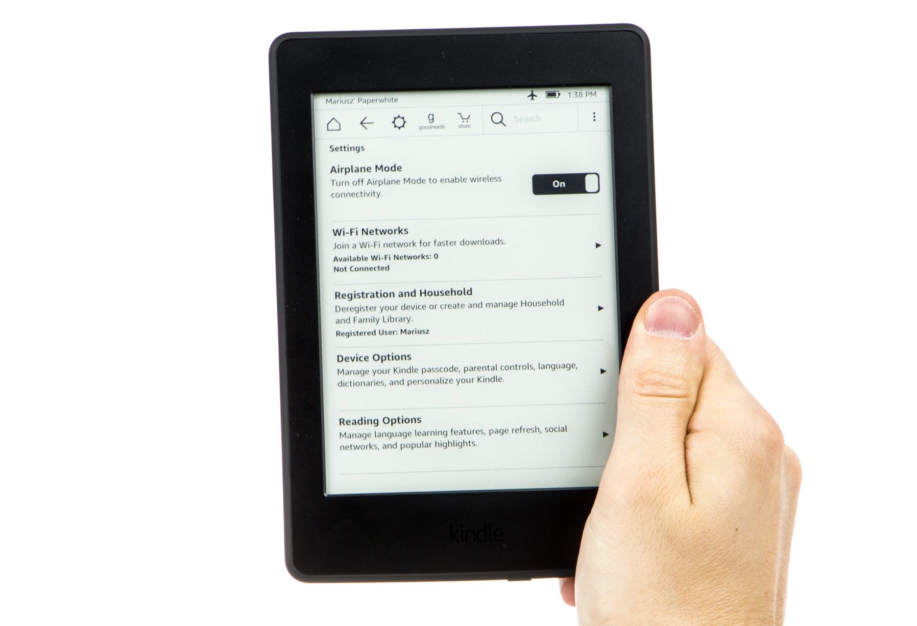 Kindle Paperwhite 3 ustawienia