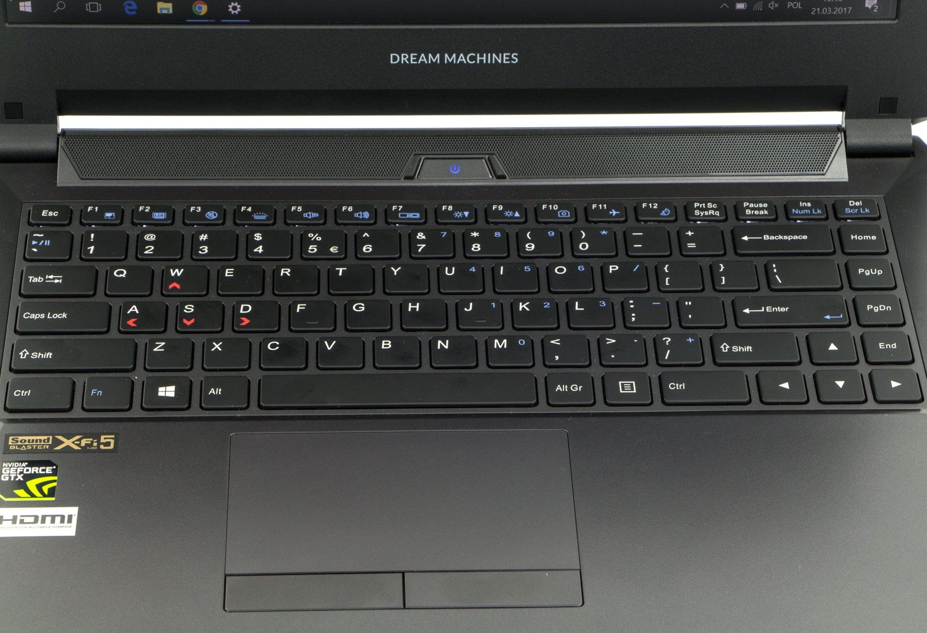Dream Machines G1050Ti-14PL22 klawiatura