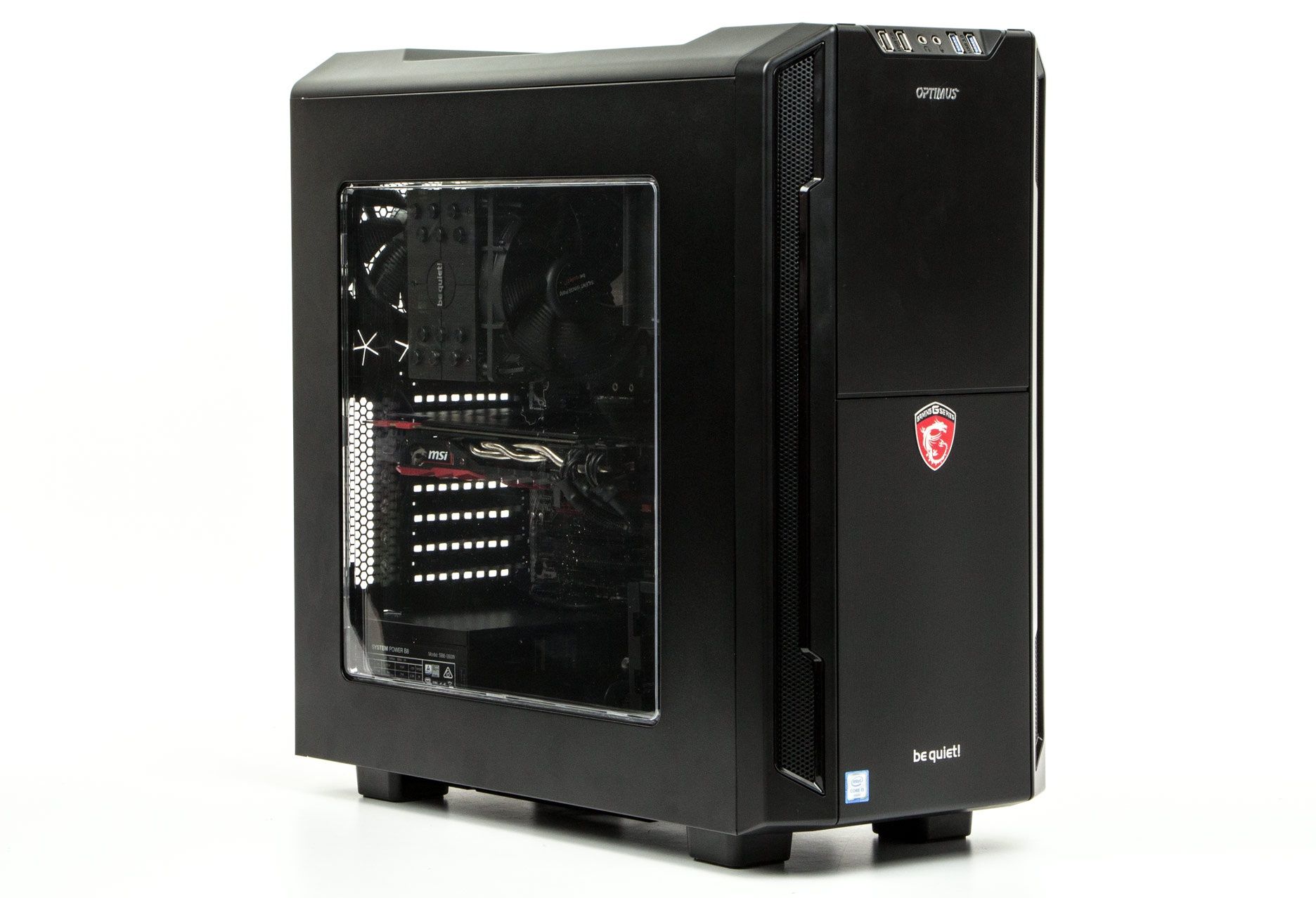 MSI Optimus - przejrzysta szybka z lewej strony pozwala zajrzeć do wnętrza
