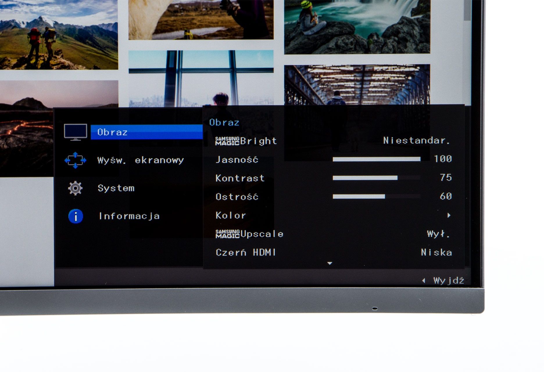 Samsung Curved C27F591 menu OSD