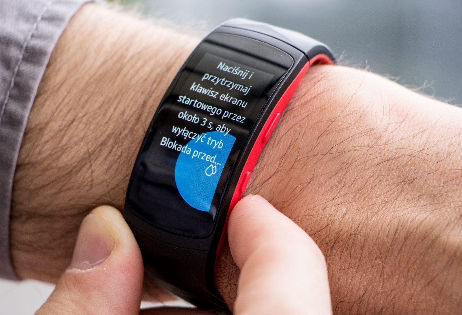 Samsung Gear Fit2 Pro blokada przed wodą