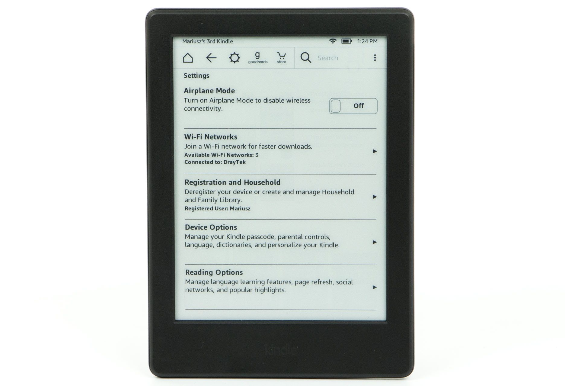 Kindle 8 ustawienia