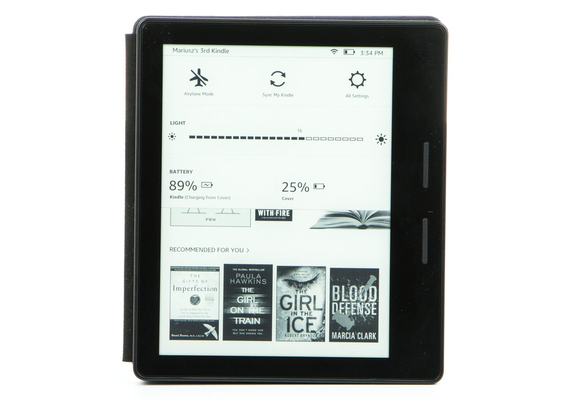 Kindle Oasis wskaźnik baterii