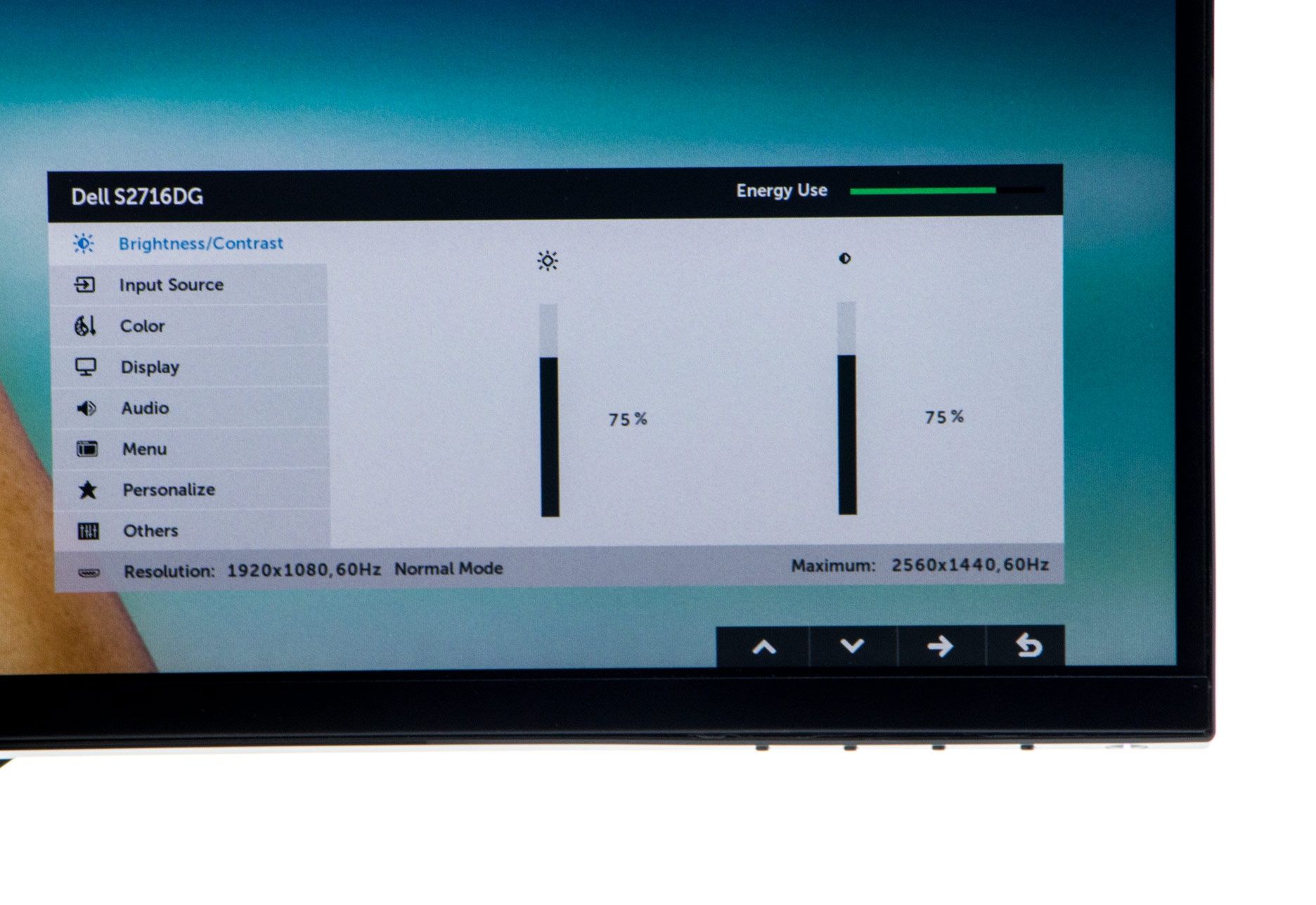 Dell S2716DG menu OSD