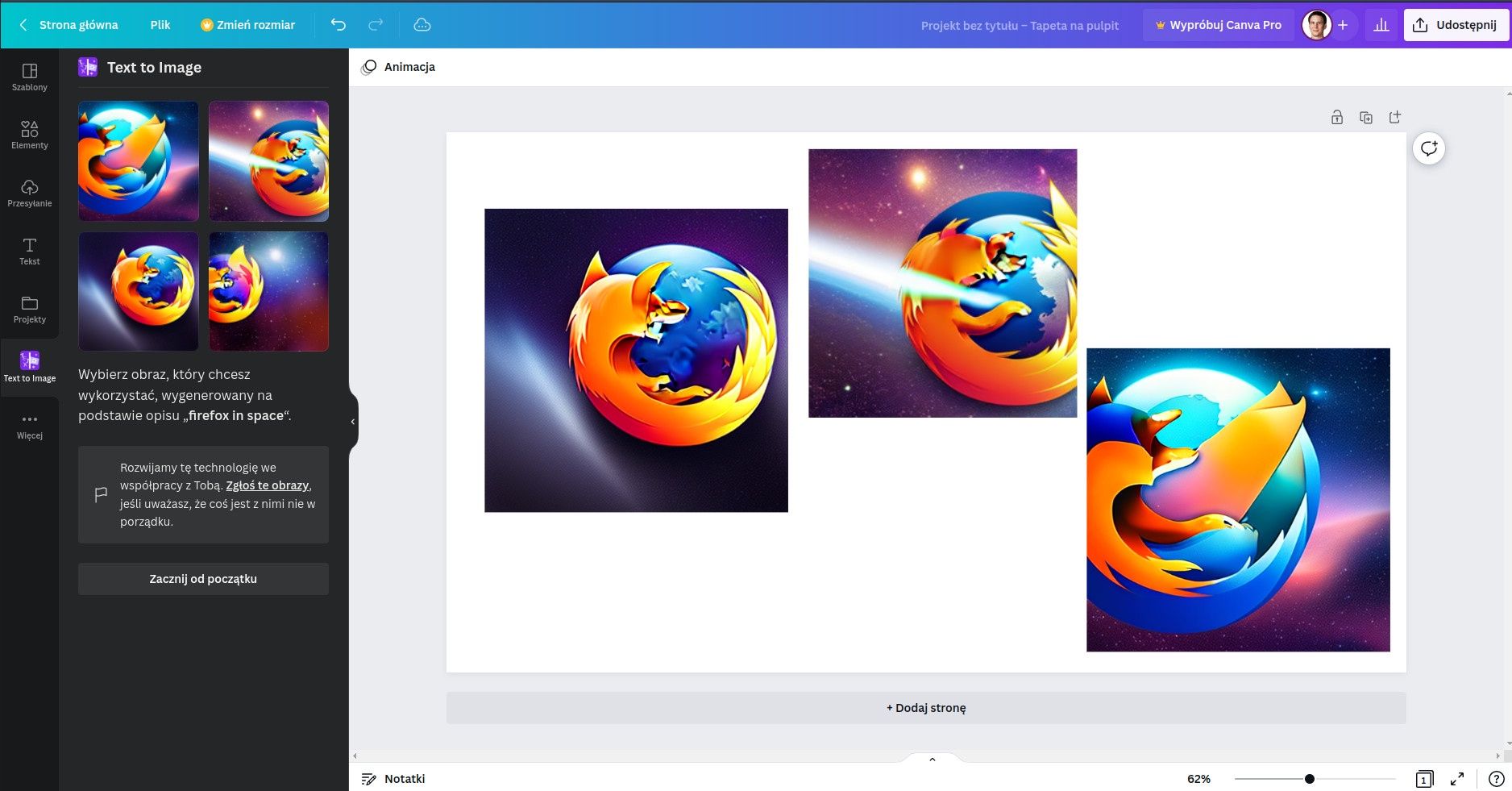 Canva AI firefox