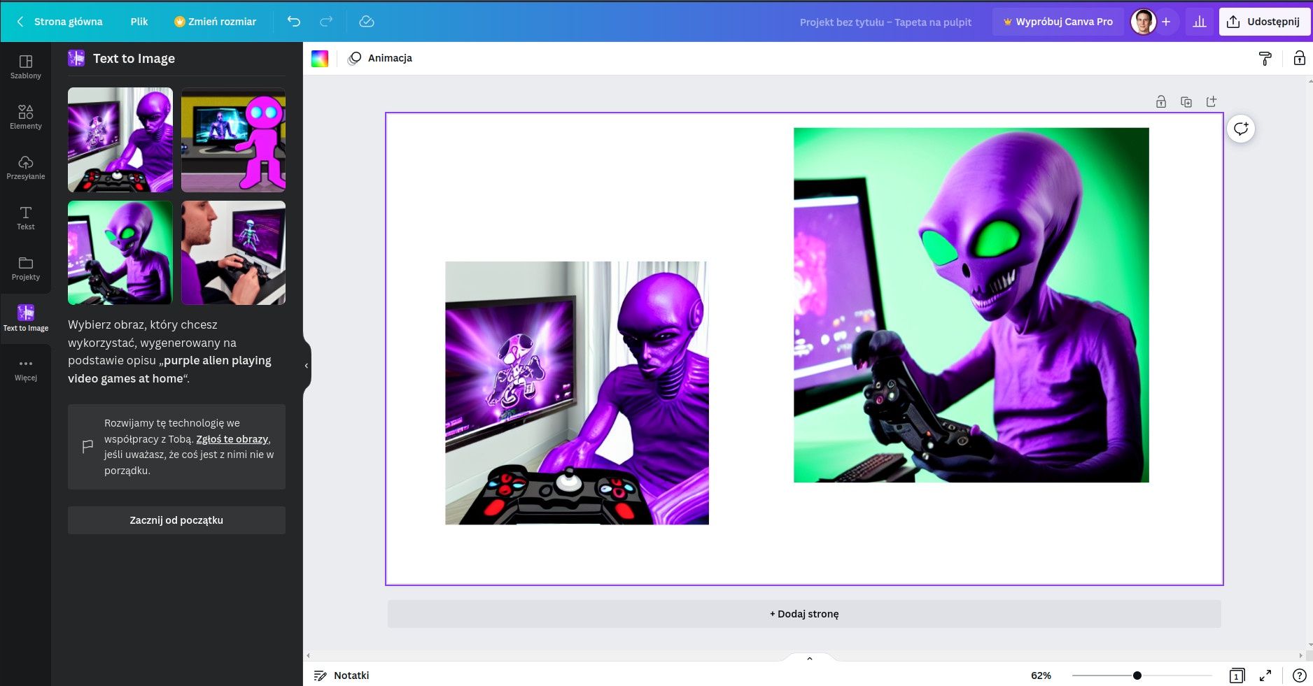 Canva AI alien