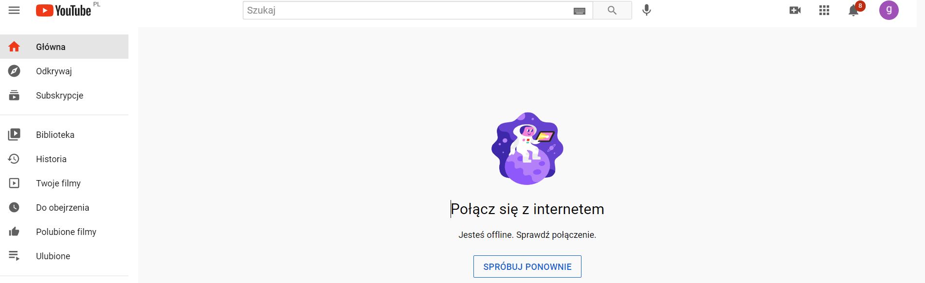Awaria YouTube