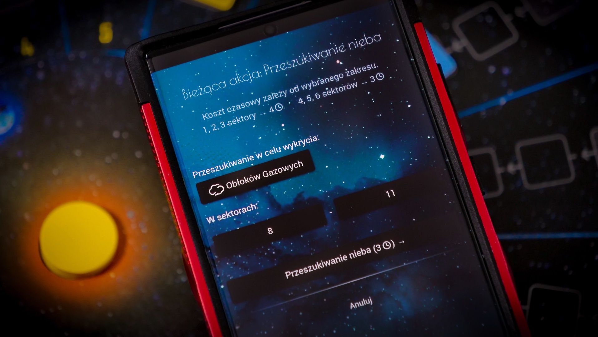 Poszukiwanie Planety X - wygląd aplikacji mobilnej towarzyszącej grze