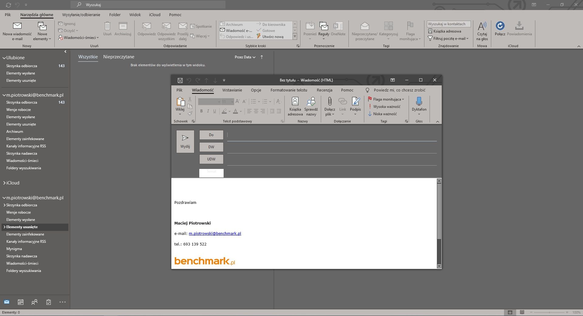 Microsoft 365 - motyw ciemnoszary