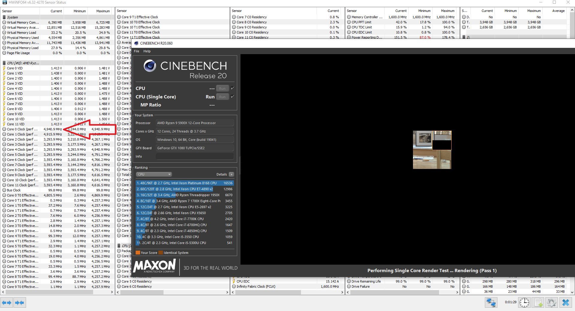 AMD Ryzen 9 5900X - taktowanie jednego wątku