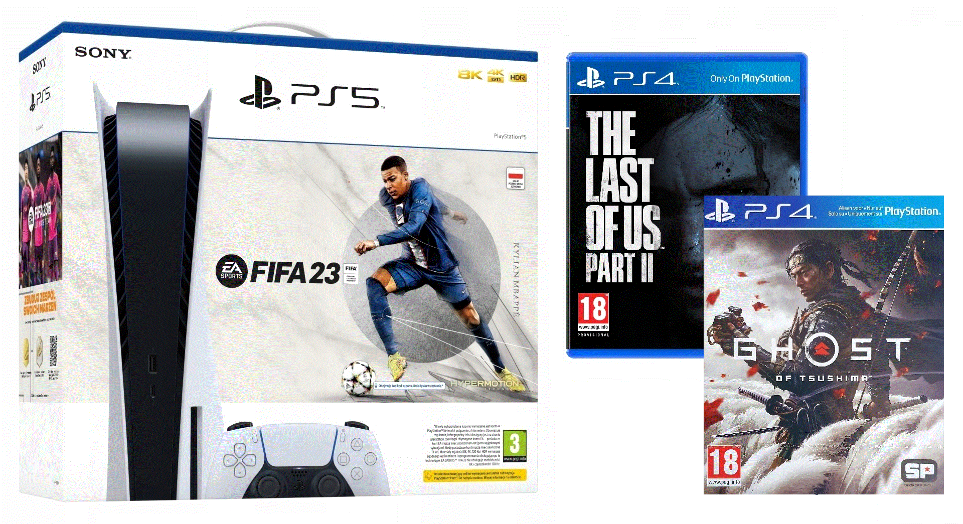 Playstation 5 z trzema grami