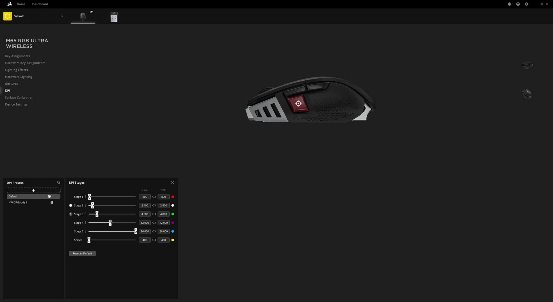 Corsair M65 RGB Ultra Wireless vs Corsair Sabre RGB Pro Wireless - rozdzielczości M65 RGB Ultra Wireless
