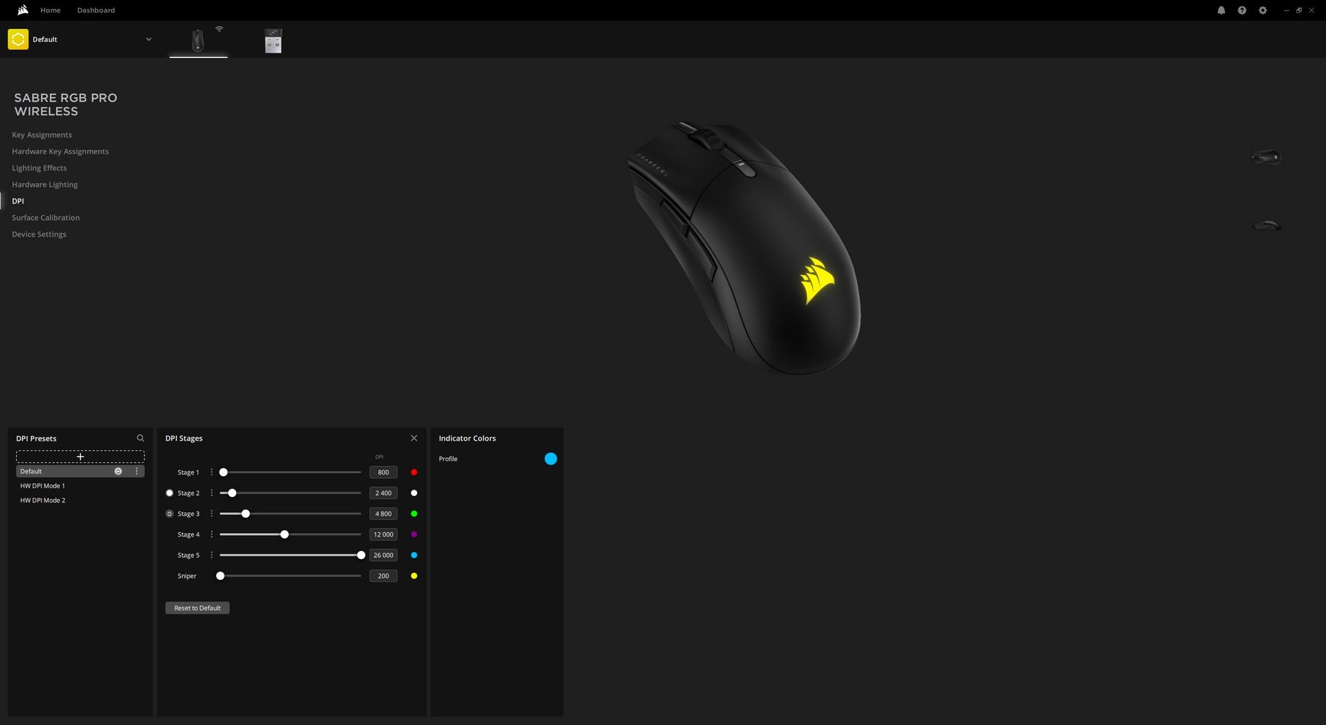 Corsair M65 RGB Ultra Wireless vs Corsair Sabre RGB Pro Wireless - rozdzielczości Sabre RGB Pro Wireless