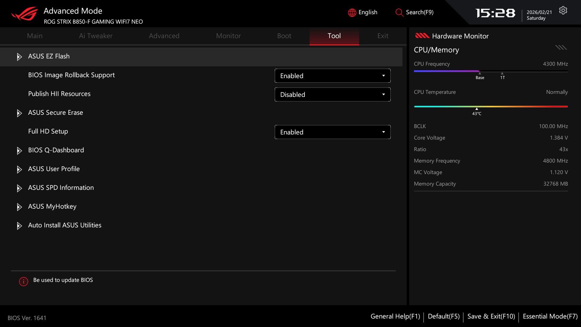 ASUS ROG UEFI BIOS - Essential Mode